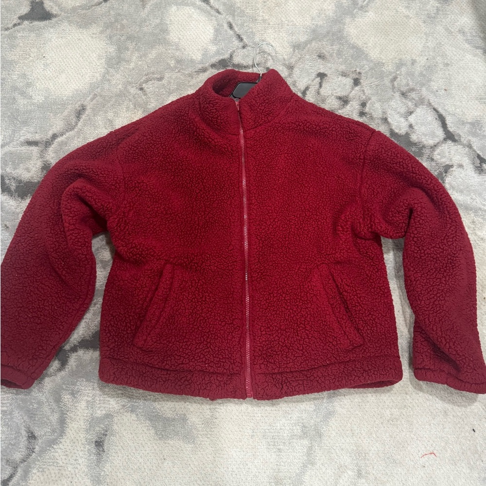 NWOT Women’s Red wool zip up jacket size L